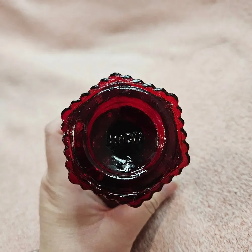 Vintage Avon 1876 Cape Cod Collection Ruby Red Glass Wine Goblet 4.5